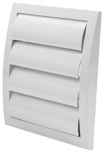 Ventilasjonsrist med vindstopp 19 x 19 cm - hvit